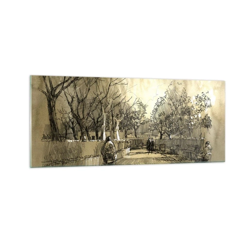Quadro em vidro - Um momento capturado por uma pena - 100x40 cm