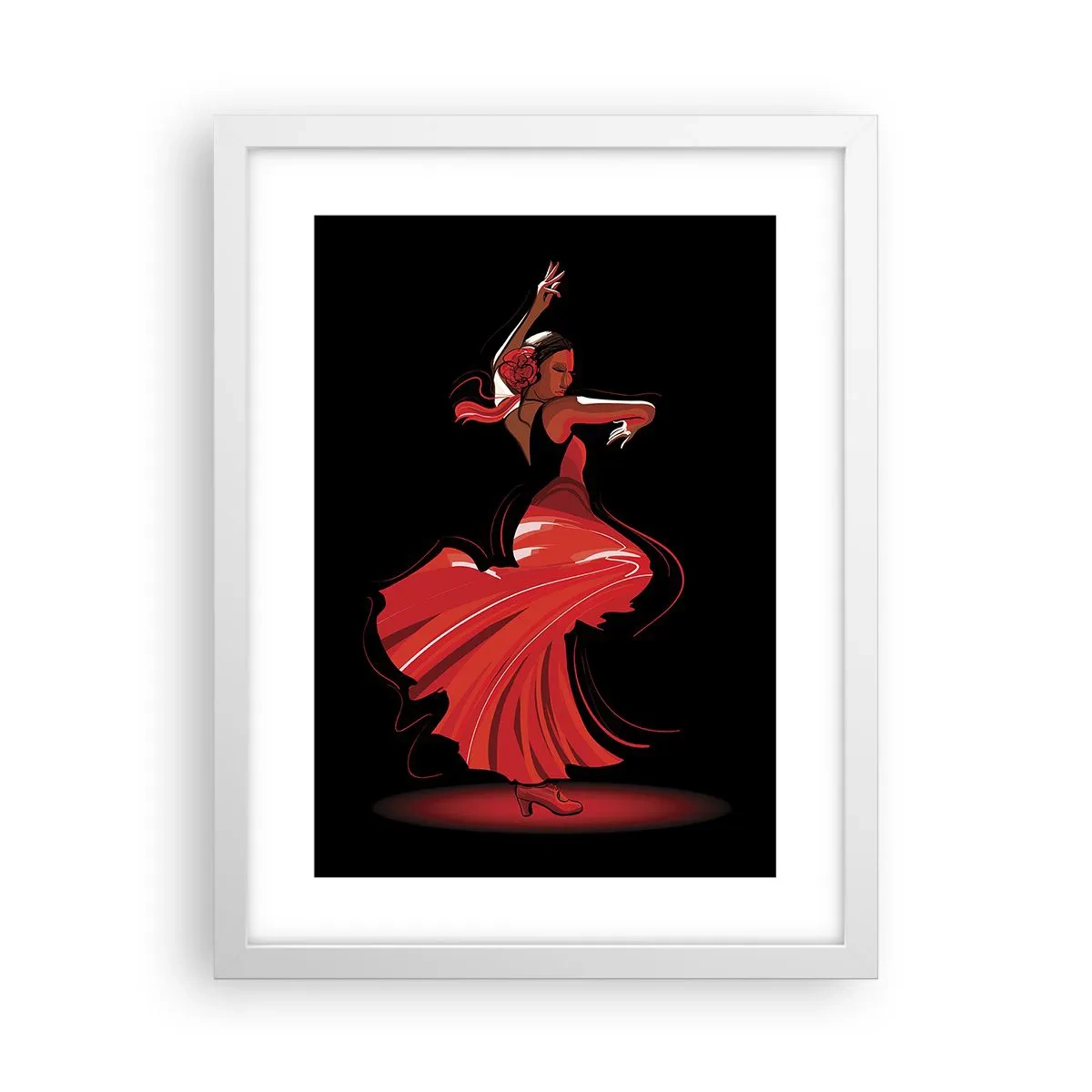 Pôster em moldura branca - O espírito ardente do flamenco - 30x40 cm
