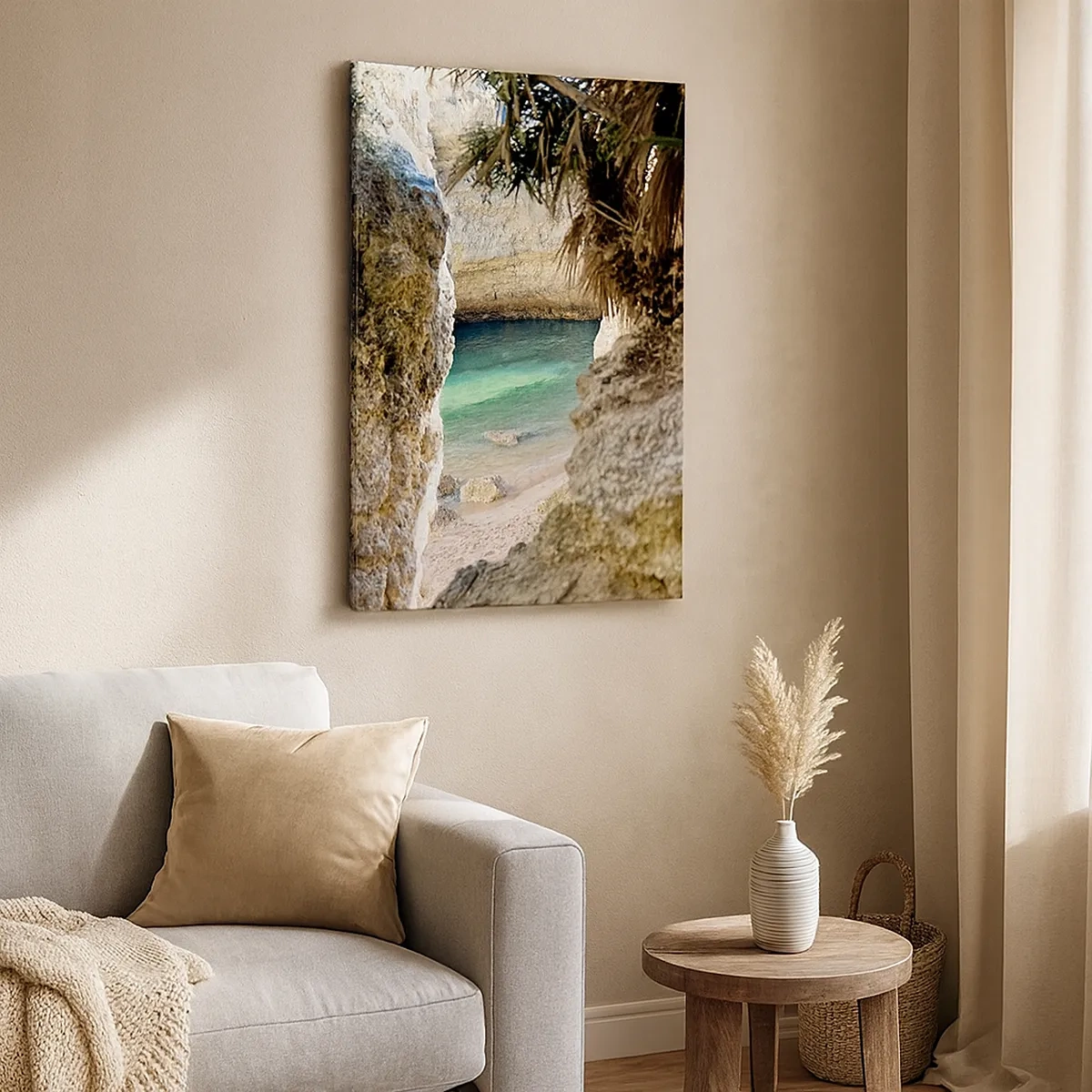 Quadro em tela - Baía turquesa - 50x70 cm