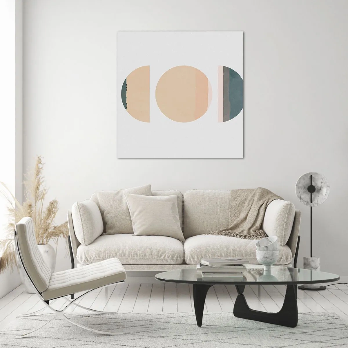 Quadro em vidro - Círculo entre círculos - 30x30 cm