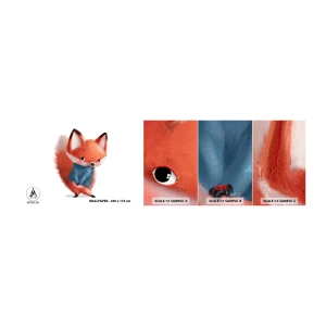 Amostra de papel de parede autocolante Deluxe Sticker - Fico bonito nisto? - Para crianças, Raposa, Conto de fadas - 100x30 cm