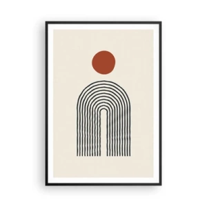 Pôster com moldura preta - Magnetismo de formas e cores - 70x100 cm
