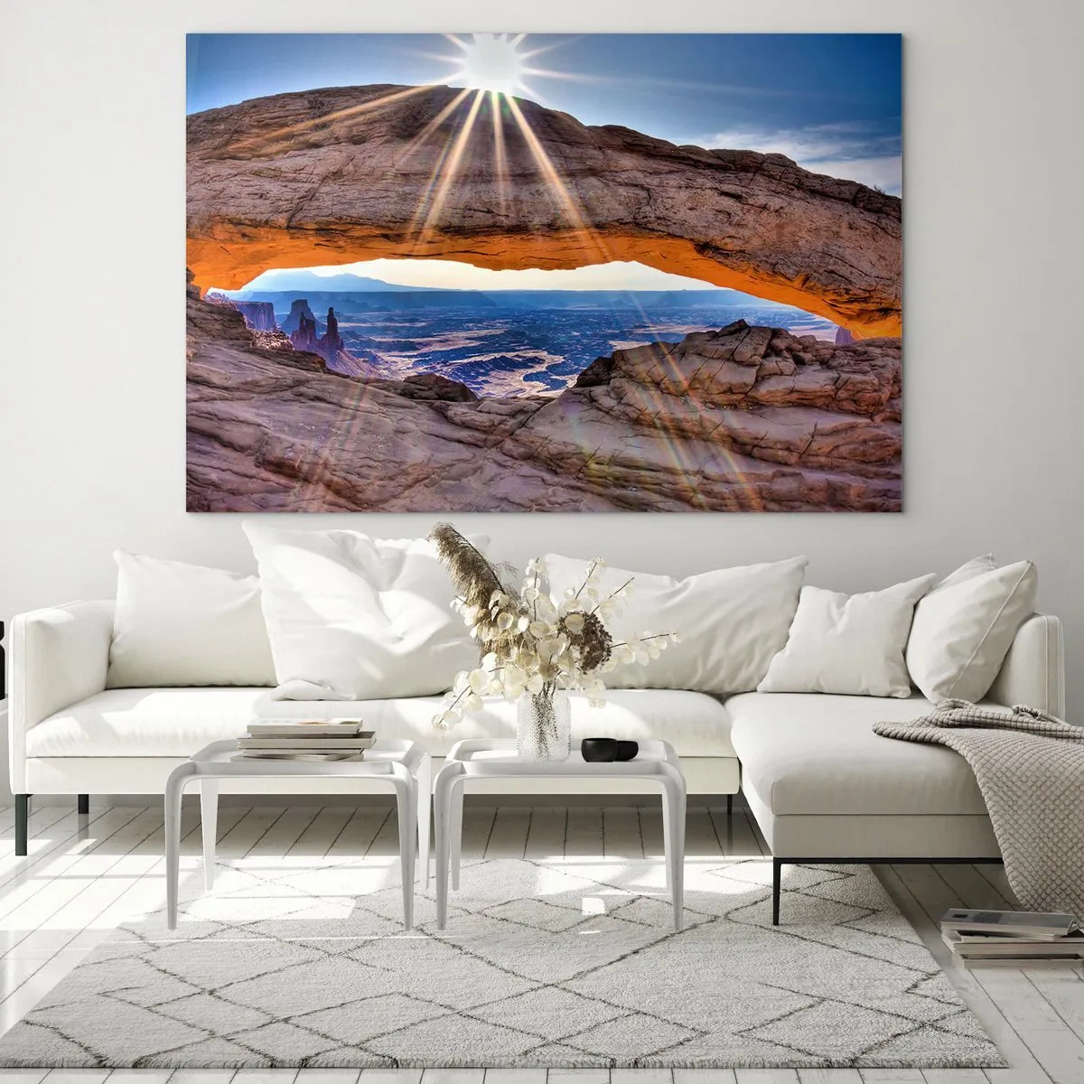 Quadro em vidro - Através do portão de pedra - 100x70 cm