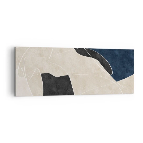 Quadro em tela - Composição abstrata – contraste de cores - 140x50 cm