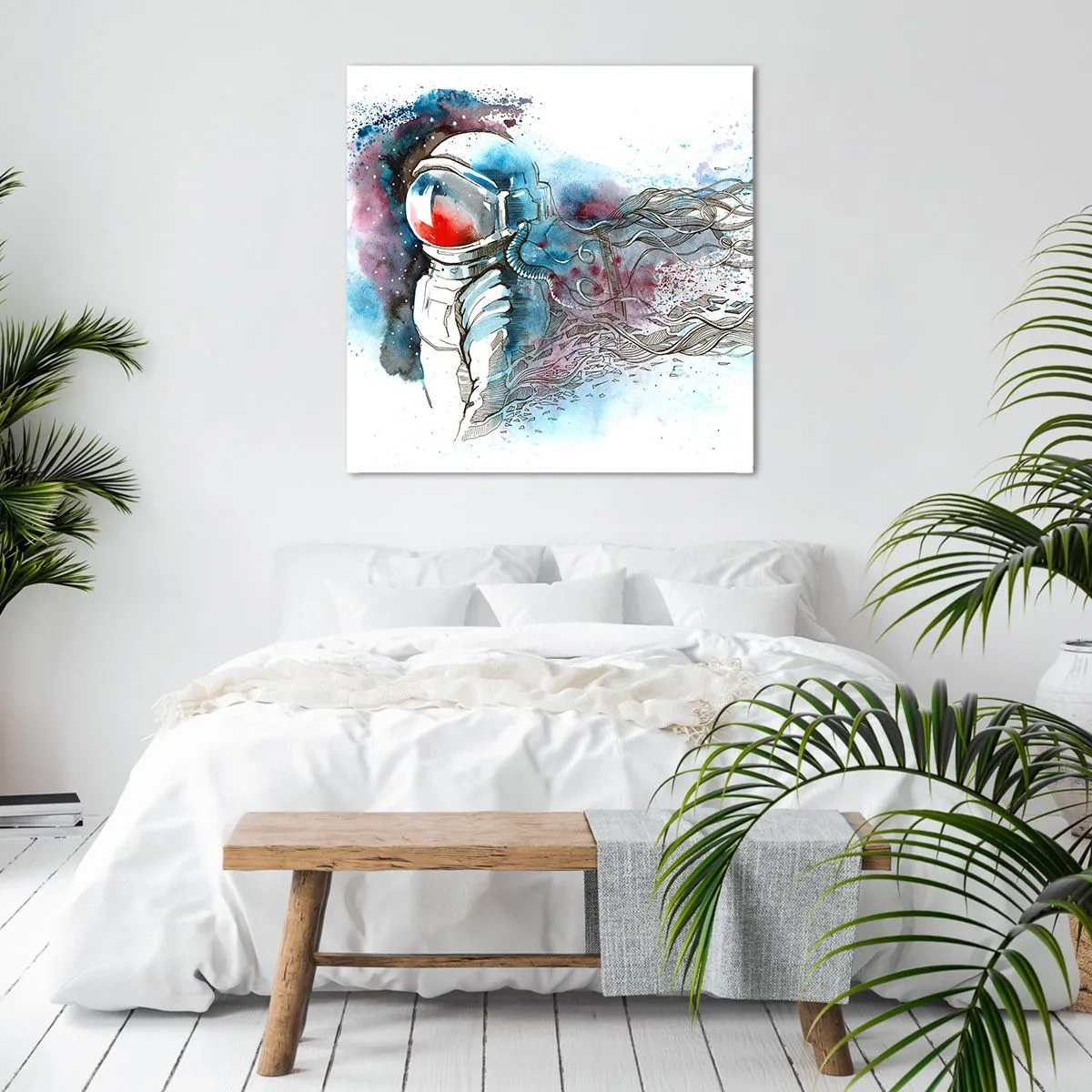 Quadro em tela - Sozinho com o espaço - 60x60 cm