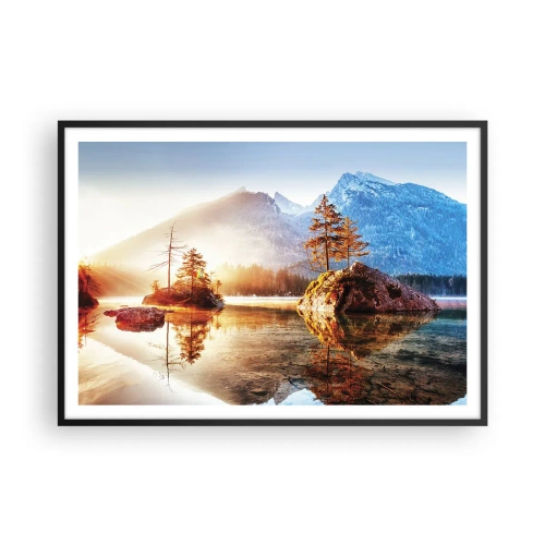 Pôster com moldura preta - A natureza sob uma nova luz - 100x70 cm