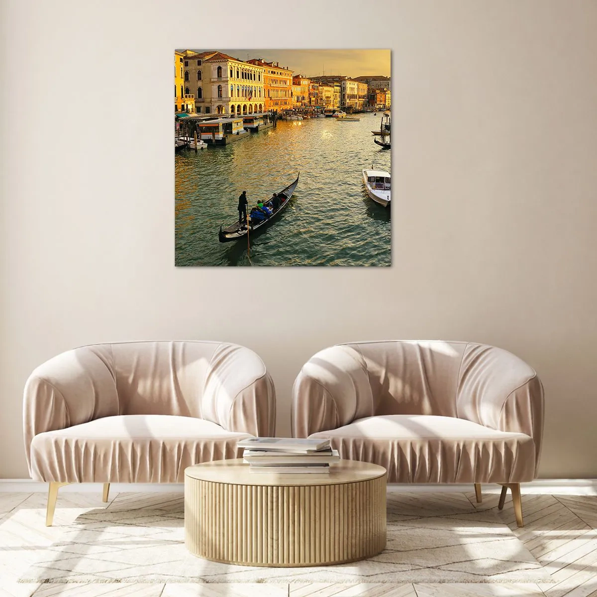 Quadro em vidro - No lado ensolarado da rua - 70x70 cm