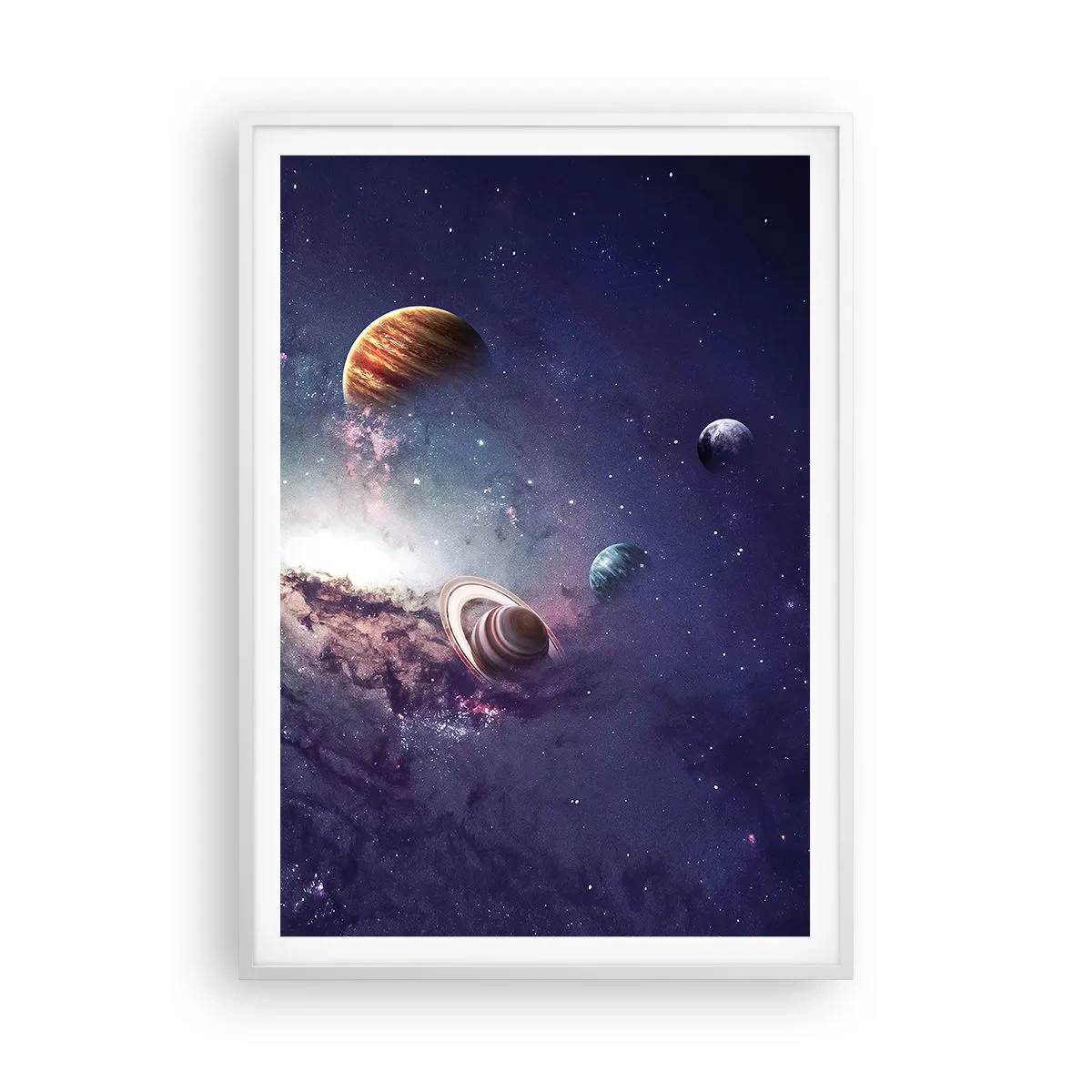 Pôster em moldura branca - Sistema da dança solar  - 70x100 cm