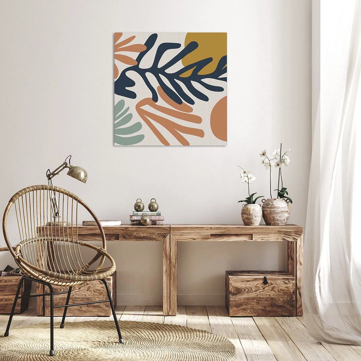 Quadro em tela - Mares de coral - 30x30 cm