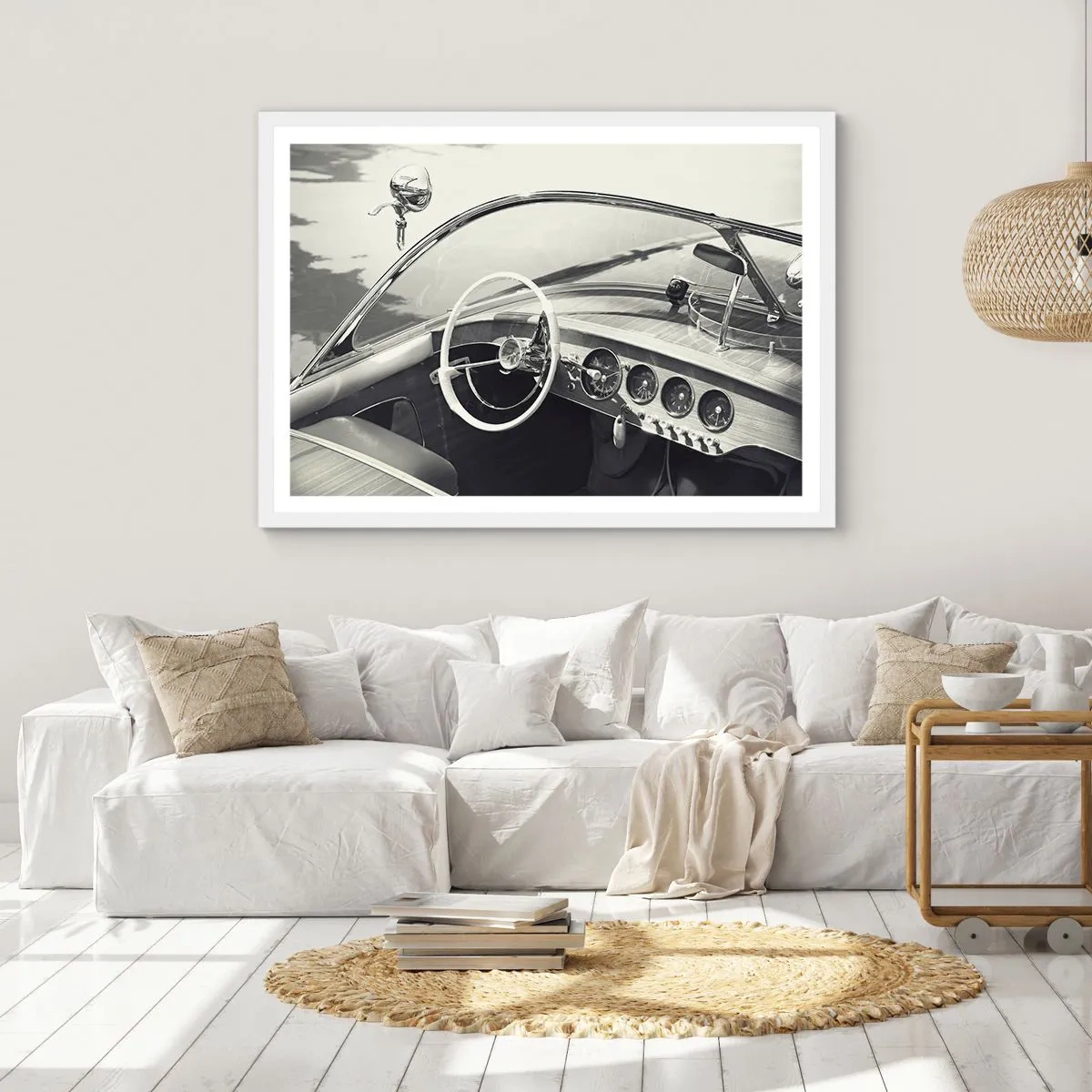 Pôster em moldura branca - Tempo para os ricos - 50x40 cm