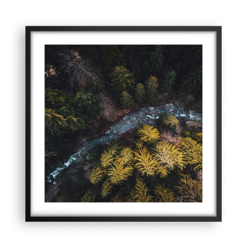 Pôster com moldura preta - Rápido e cada vez mais rápido - 50x50 cm