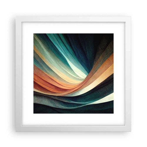 Pôster em moldura branca - Tecido de cores - 30x30 cm