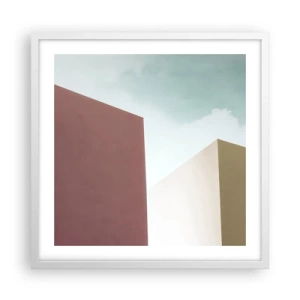 Pôster em moldura branca - A geometria de um verão ensolarado - 50x50 cm