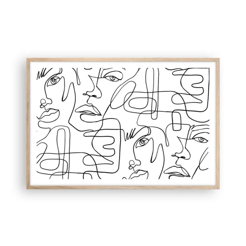 Pôster com moldura de carvalho claro - Em emoções emaranhadas - 91x61 cm