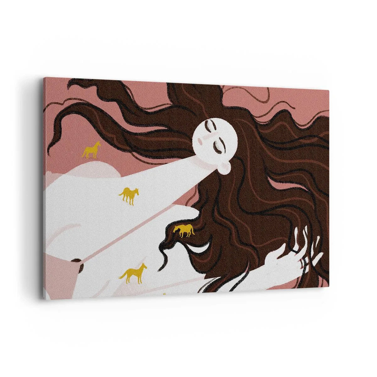 Quadro em tela - Sonho com um cavalo dourado - 120x80 cm