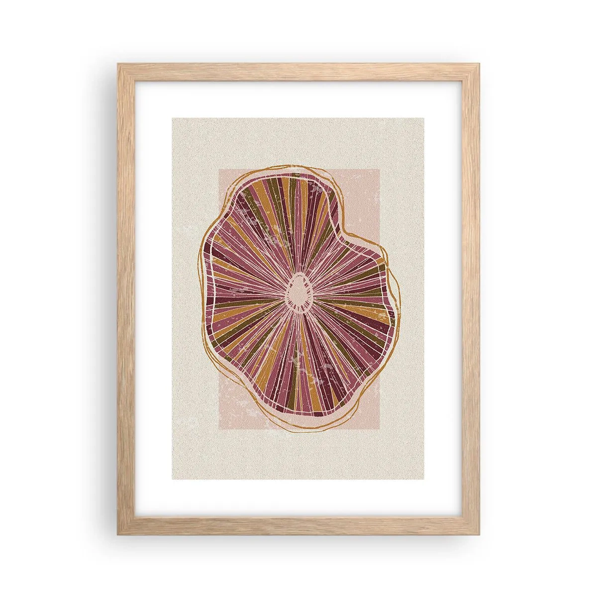 Pôster com moldura de carvalho claro - Abstração radiante - 30x40 cm