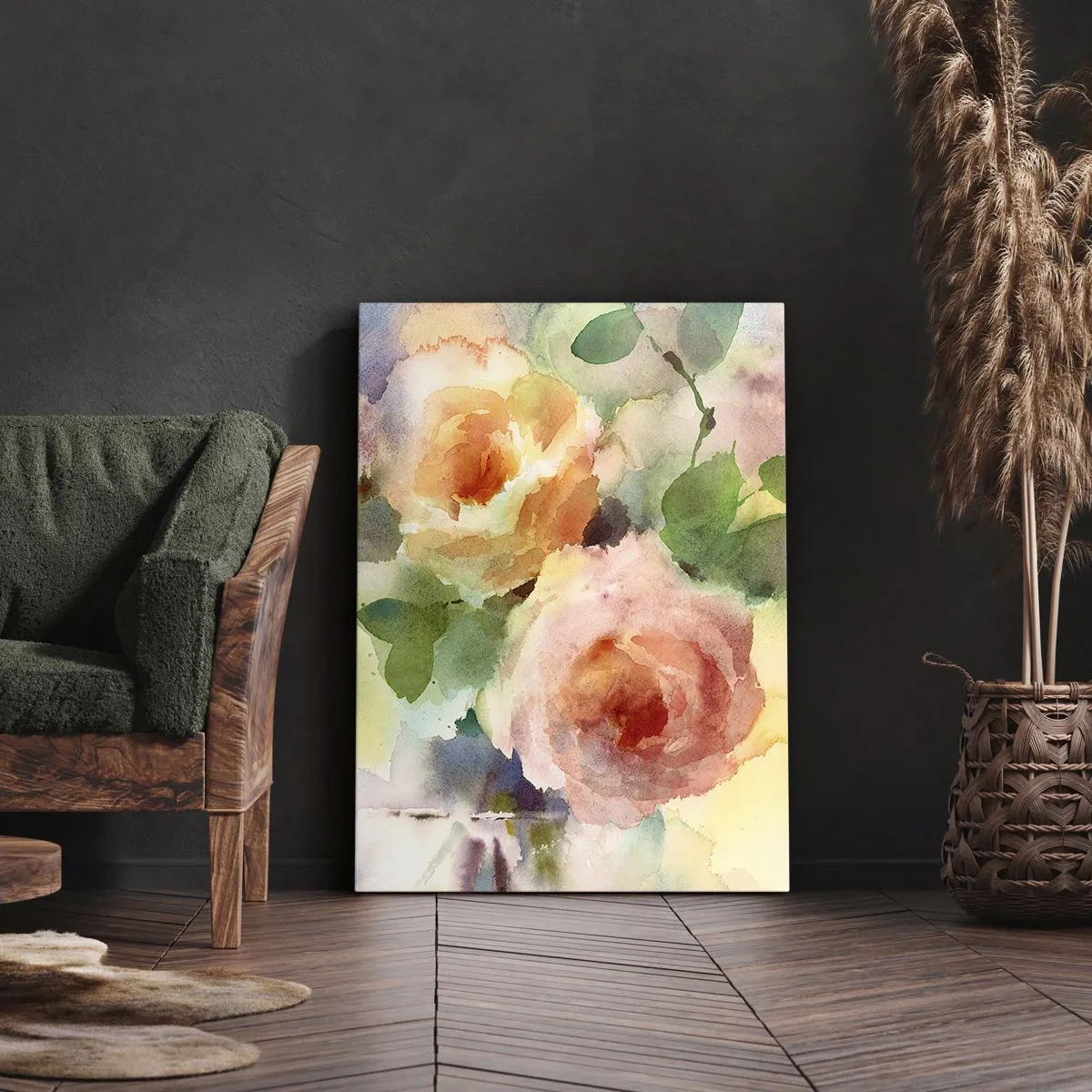 Quadro em tela - Delicado como uma aquarela - 80x120 cm