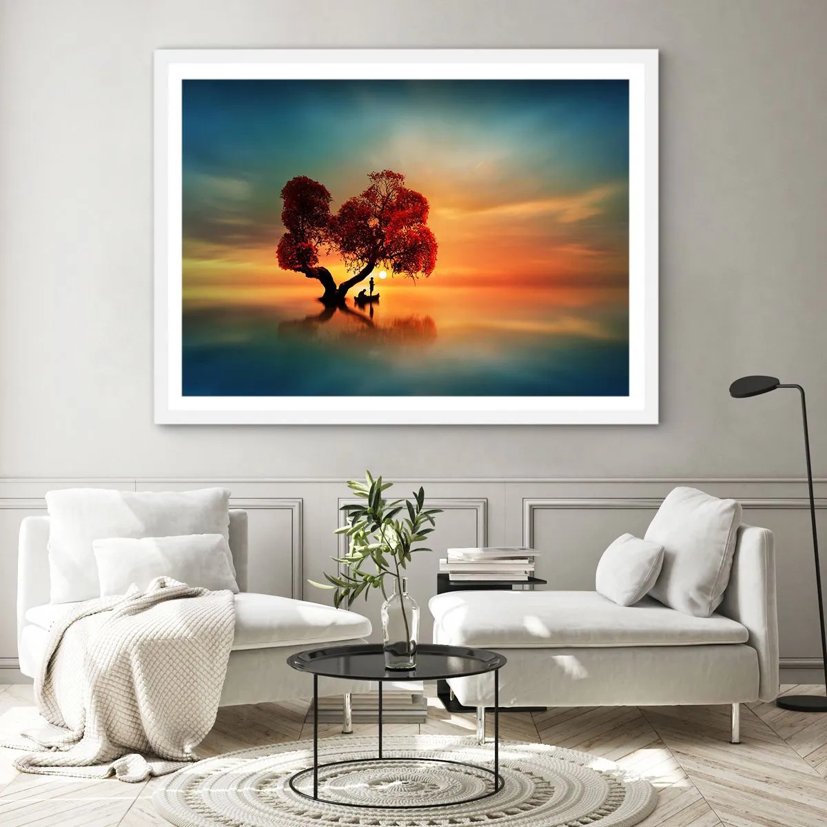 Pôster em moldura branca - A distância e o silêncio do mundo - 70x50 cm