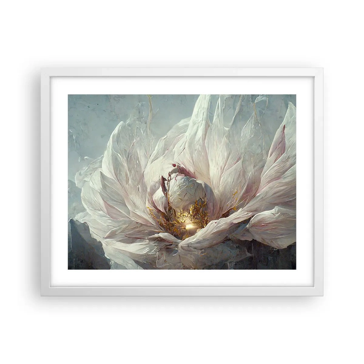Pôster em moldura branca - Floresce uma vez a cada cem anos - 50x40 cm