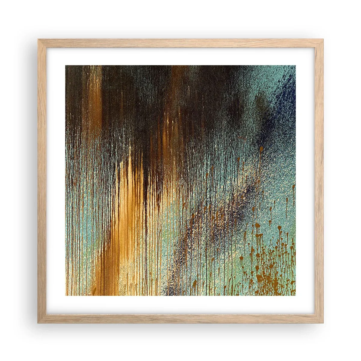 Pôster com moldura de carvalho claro - Uma composição colorida não acidental - 50x50 cm