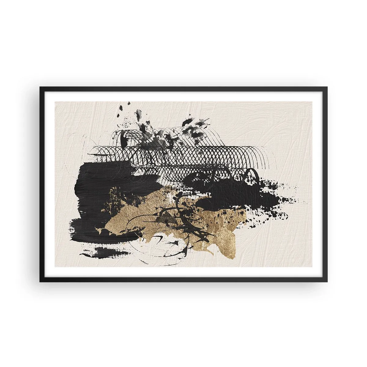 Pôster com moldura preta - Composição com paixão - 91x61 cm