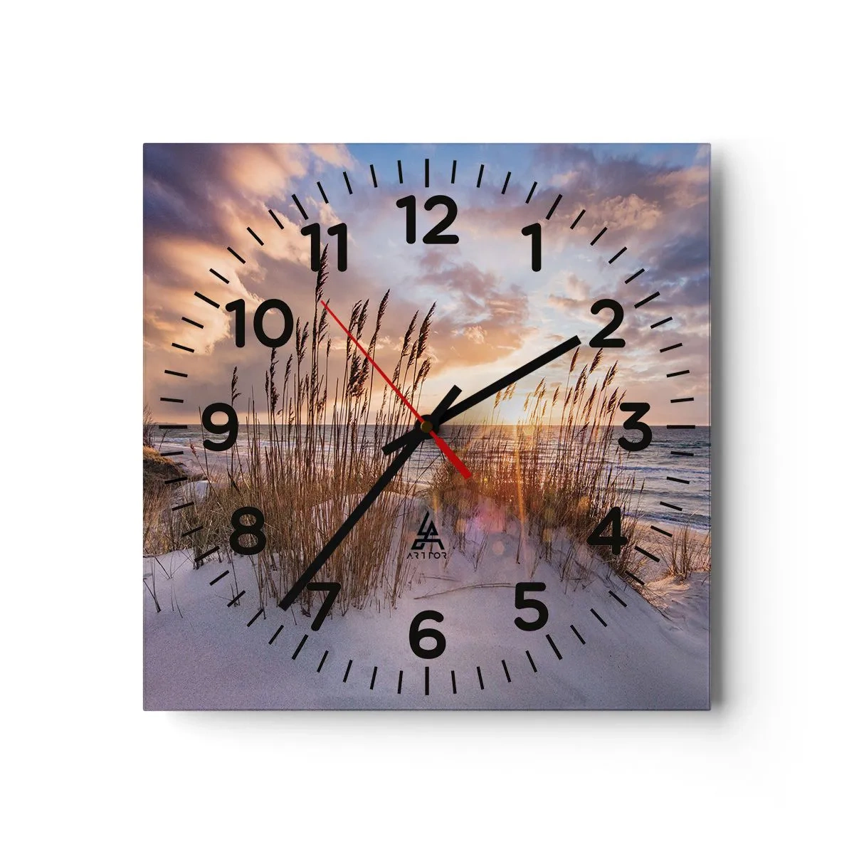 Relógio de parede - Relógio em vidro - Adeus ao sol e ao vento - 30x30 cm