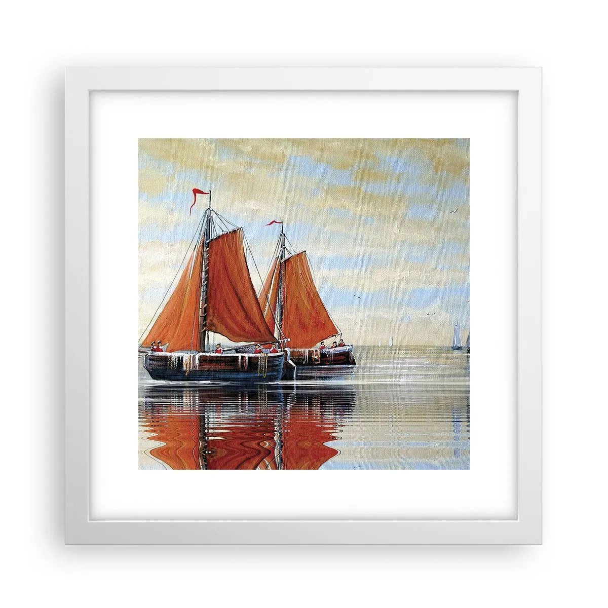 Pôster em moldura branca - A velejar, marujo… - 30x30 cm
