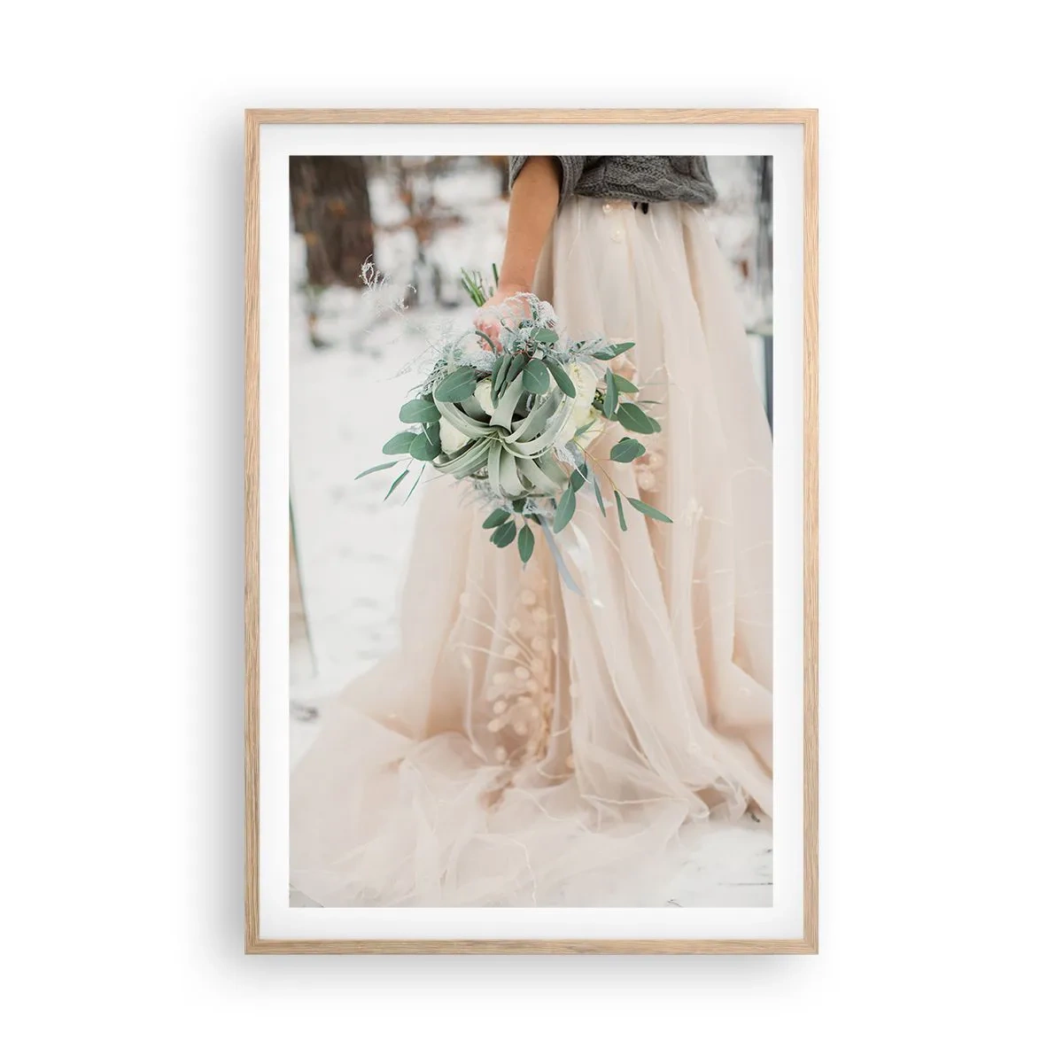 Pôster com moldura de carvalho claro - E viveram felizes para sempre - 61x91 cm