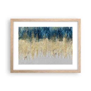 Pôster com moldura de carvalho claro - Borda dourada - 40x30 cm