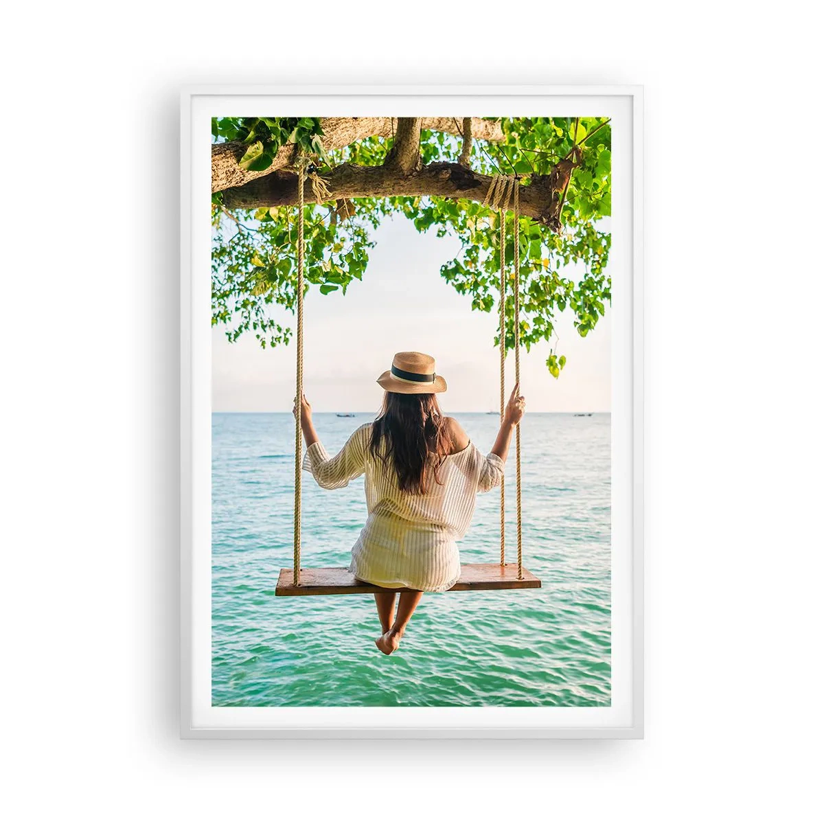 Pôster em moldura branca - A vida é bela - 70x100 cm