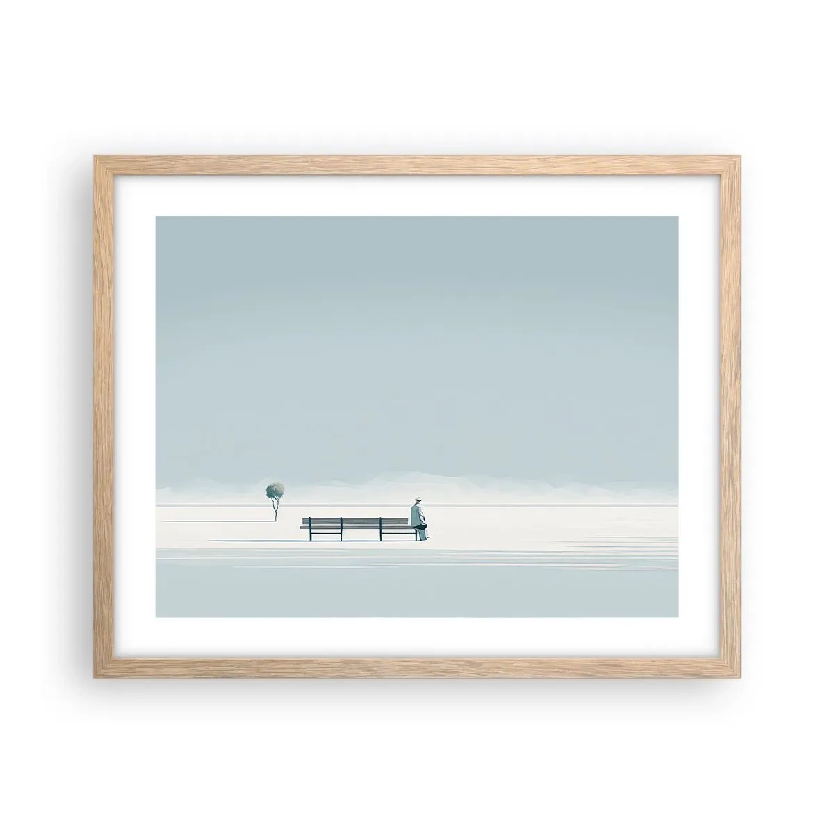 Pôster com moldura de carvalho claro - Sim, estou esperando. - 50x40 cm