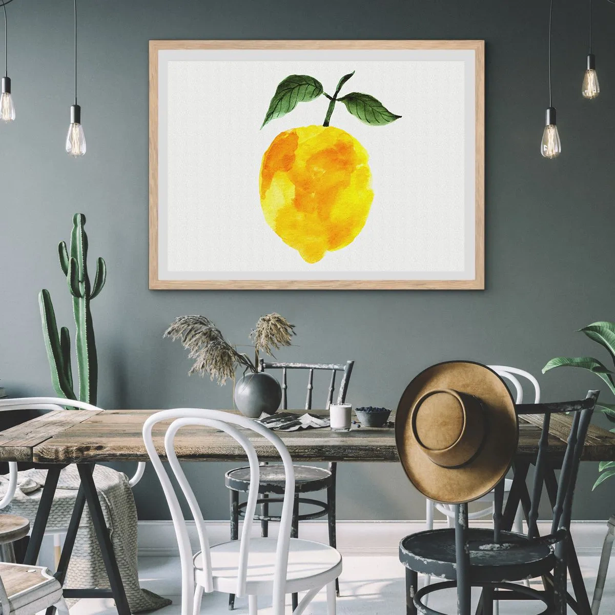 Pôster com moldura de carvalho claro - Como saborear o sol - 91x61 cm