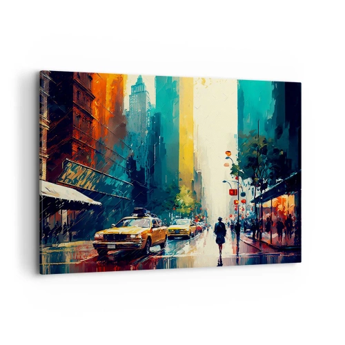 Quadro em tela - Nova York – até a chuva é colorida aqui - 100x70 cm