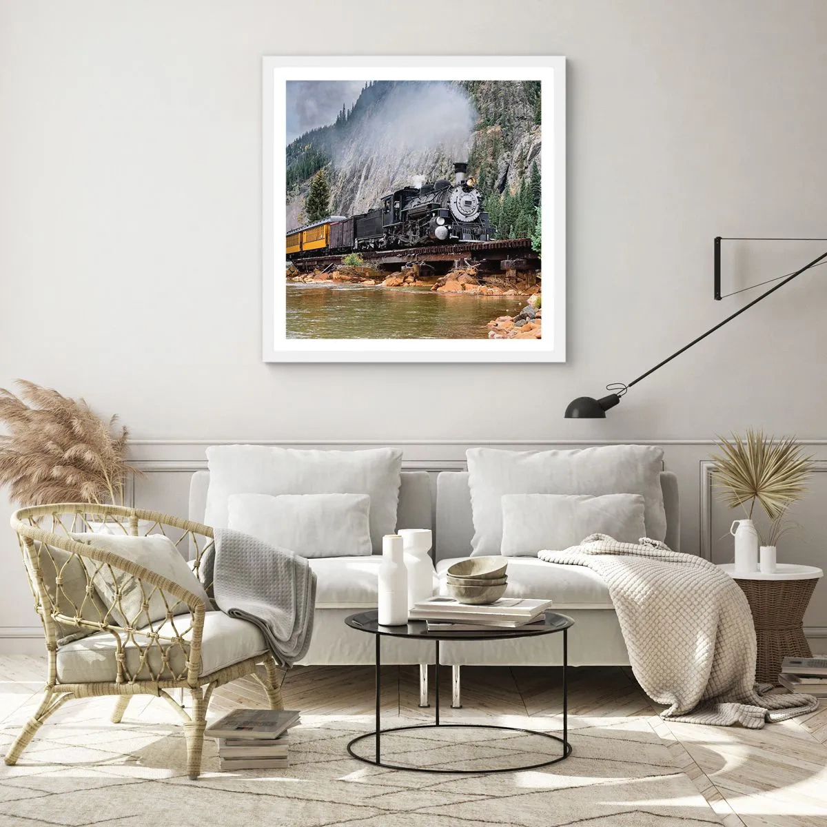 Pôster em moldura branca - Para onde? Onde? - 40x40 cm