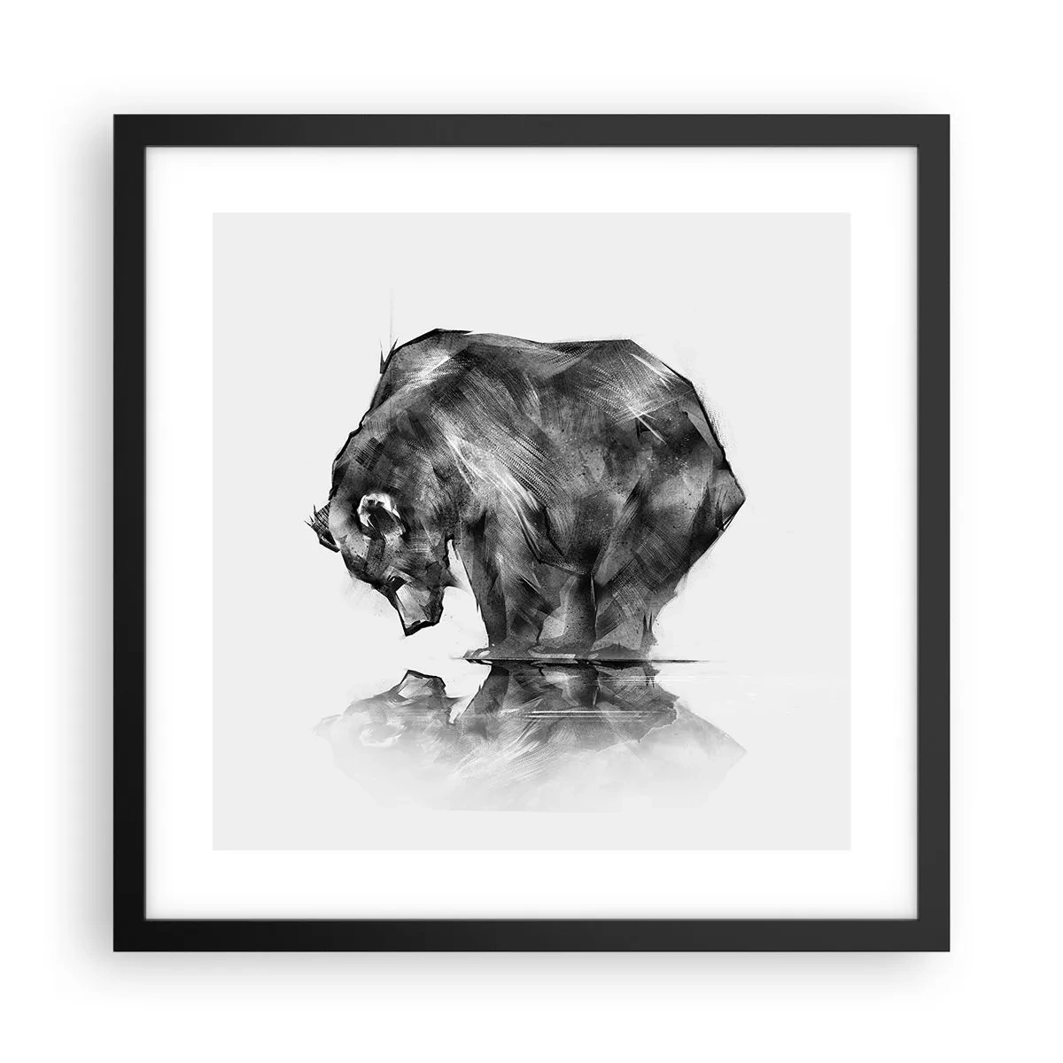 Pôster com moldura preta - É bom ver alguém próximo - 40x40 cm