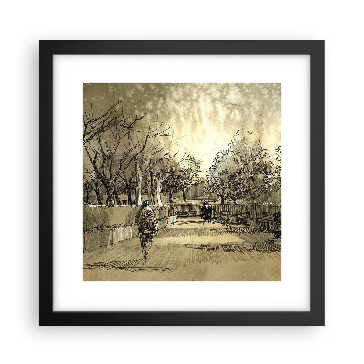 Pôster com moldura preta - Um momento capturado por uma pena - 30x30 cm