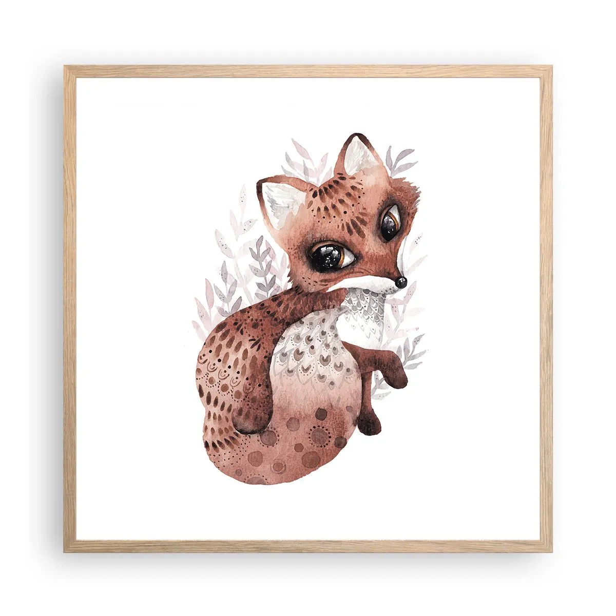 Pôster com moldura de carvalho claro - Como não amar - 60x60 cm