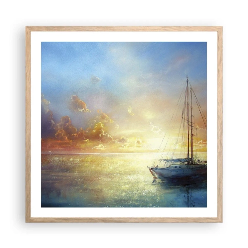 Pôster com moldura de carvalho claro - Na baía dourada - 60x60 cm