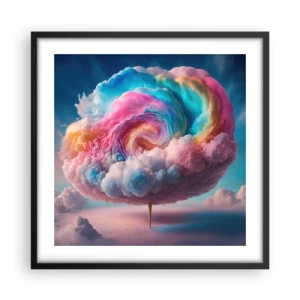 Pôster com moldura preta - O sonho de um parque de diversões - 50x50 cm