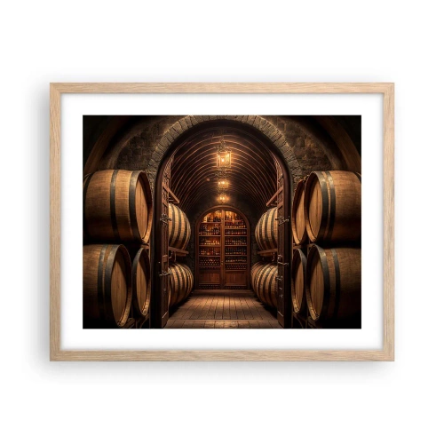 Pôster com moldura de carvalho claro - Porão atmosférico - 50x40 cm