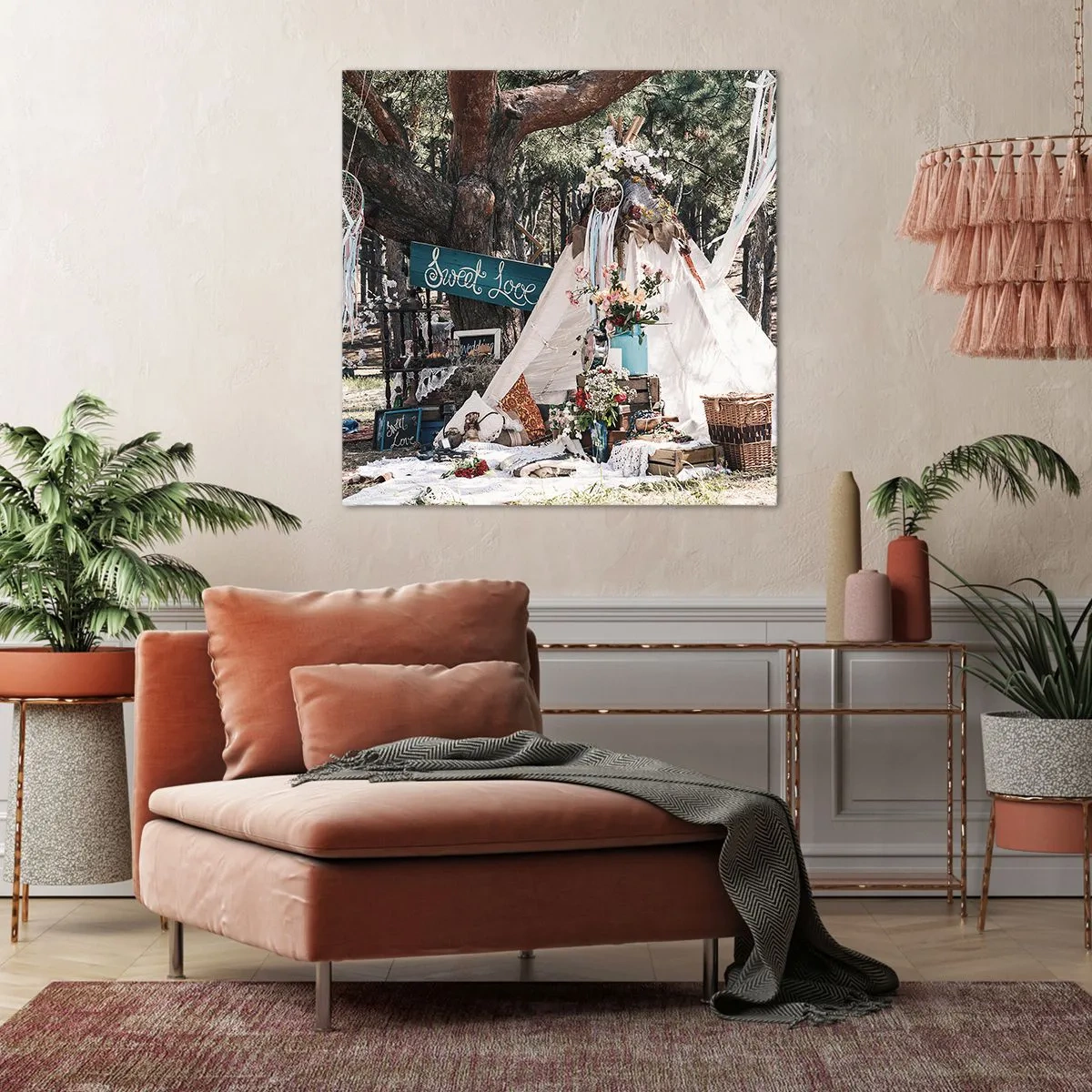 Quadro em tela - Make love… - 70x70 cm