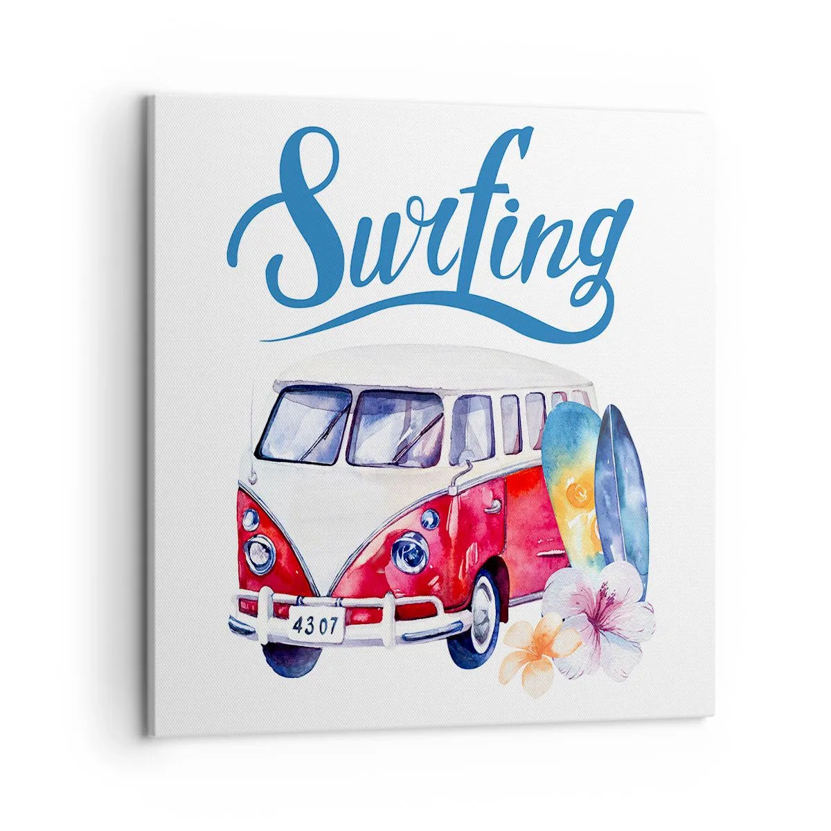 Quadro em tela - Pepino - um clássico para um surfista - 50x50 cm