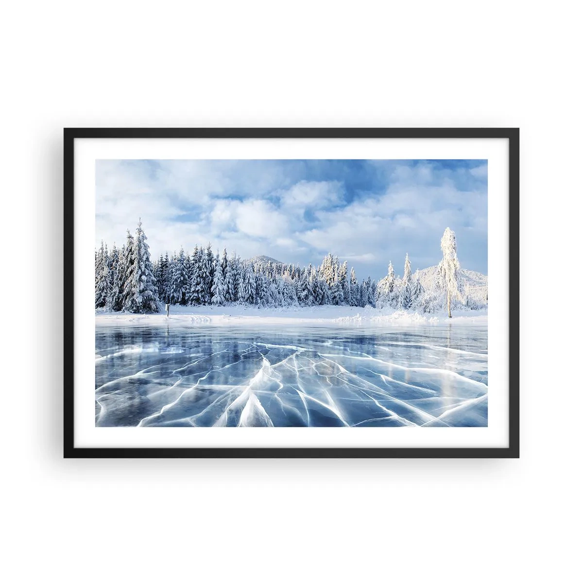 Pôster com moldura preta - Vista deslumbrante e cristalina - 70x50 cm