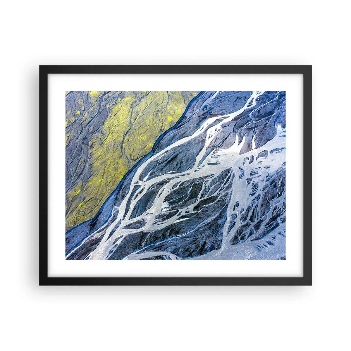 Pôster com moldura preta - Pinturas rupestres da natureza - 50x40 cm