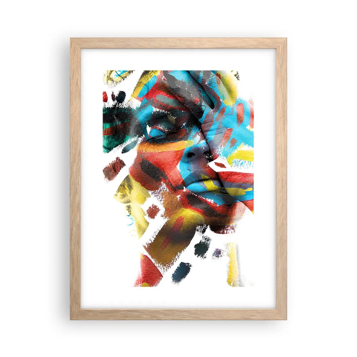 Pôster com moldura de carvalho claro - Personalidade colorida - 30x40 cm