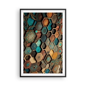 Pôster com moldura preta - Ornamentos árabes – variação - 61x91 cm