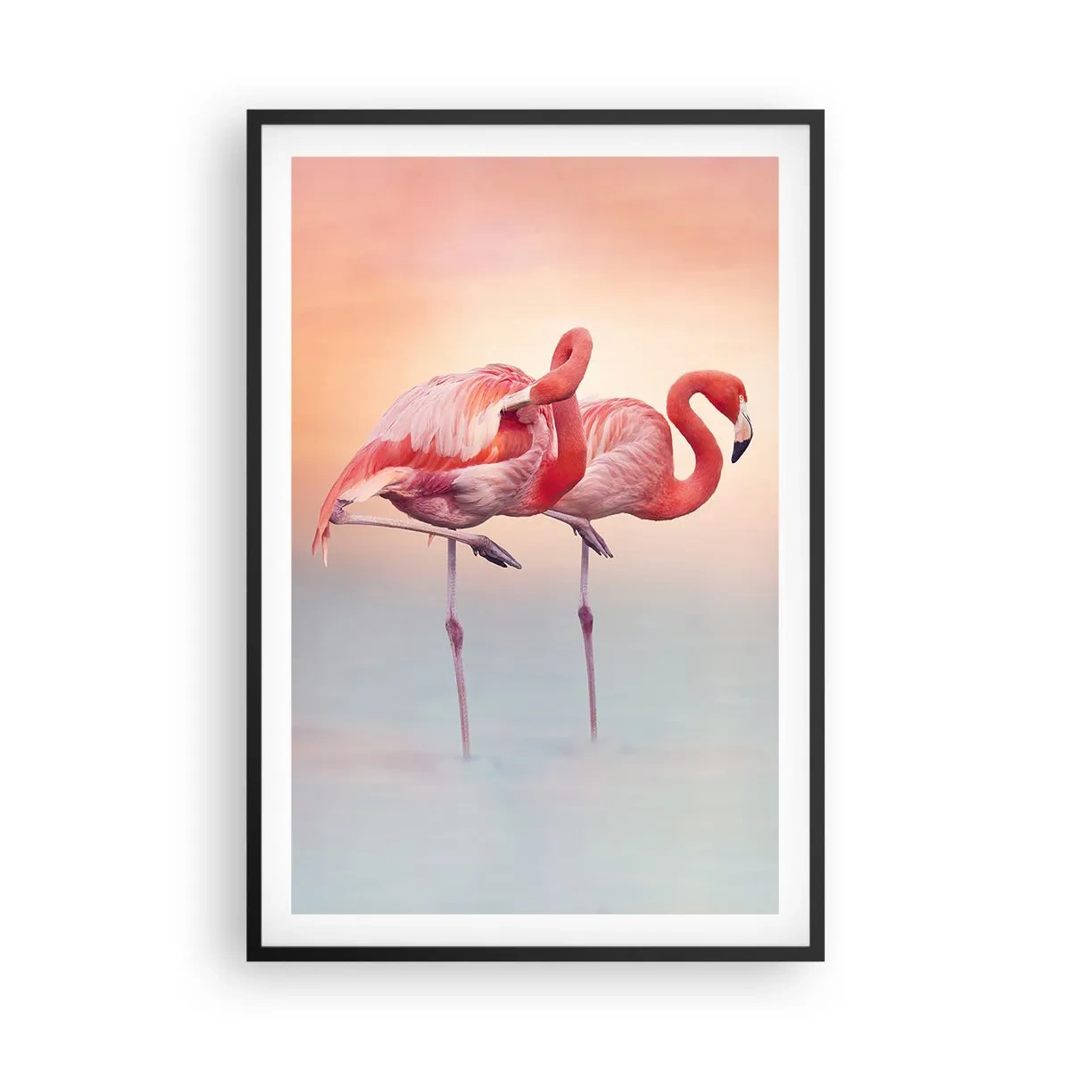 Pôster com moldura preta - Na cor do sol poente - 61x91 cm