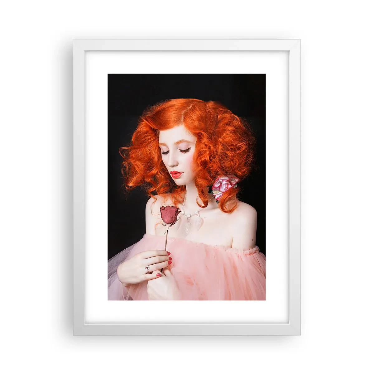 Pôster em moldura branca - Em estilo barroco - 30x40 cm