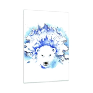 Quadro em vidro - O Rei do Ártico em uma coroa de gelo - 80x120 cm