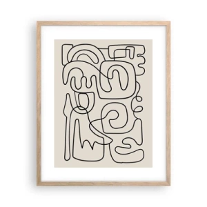 Pôster com moldura de carvalho claro - Na trilha - 40x50 cm